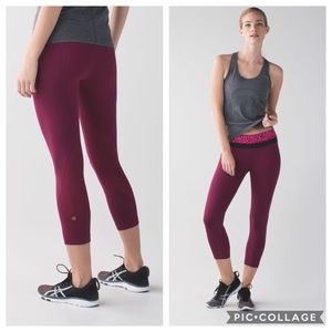 Lululemon Run Inspire Crop ll Mesh Ace Spot Purple